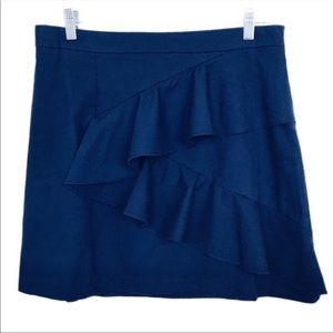 Linen Lux Navy Ruffle Skirt